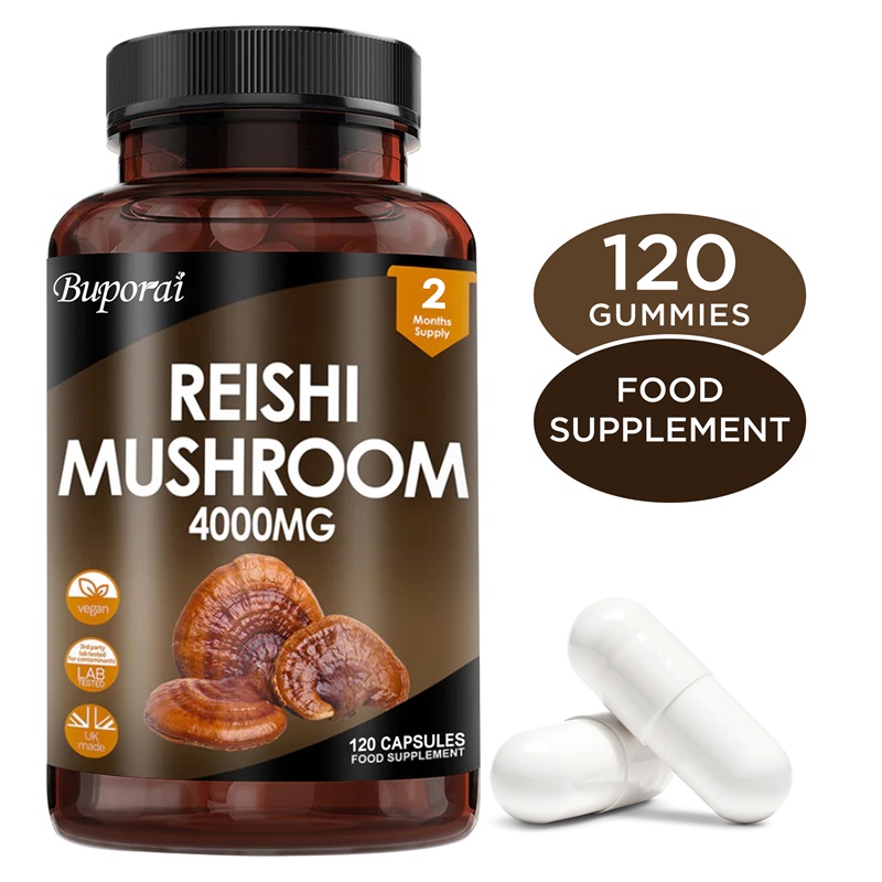 Tulsi Holy Basil - Cápsulas de cogumelo Reishi 4000mg -